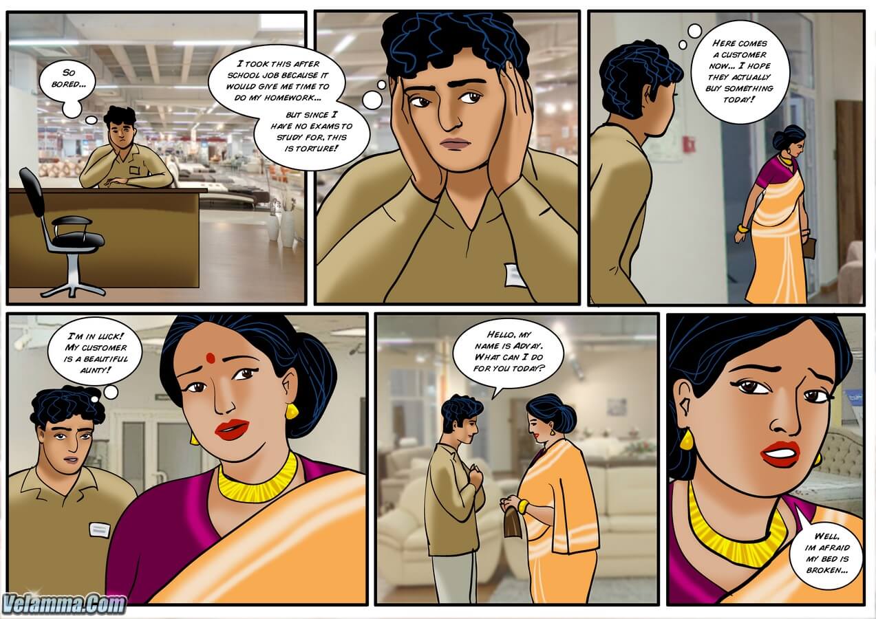 Velamma Episode #38 - Finding a New Mattress - Velamma Aunty